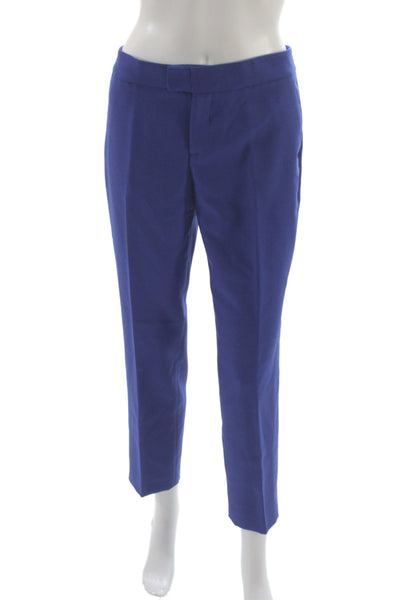 Club Monaco Womens Blue Wool Dress Pants Zip Inseam 26 Size 2