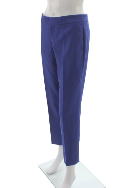 Club Monaco Womens Blue Wool Dress Pants Zip Inseam 26 Size 2