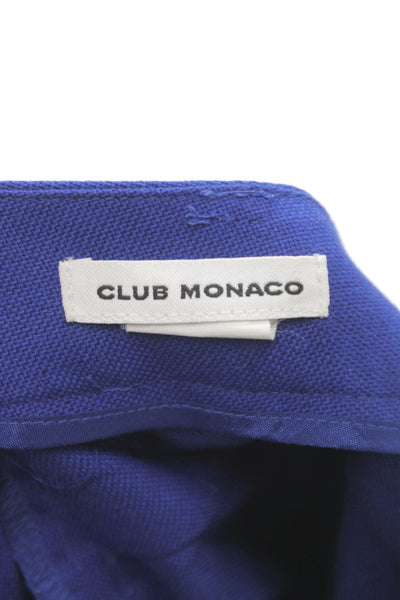 Club Monaco Womens Blue Wool Dress Pants Zip Inseam 26 Size 2
