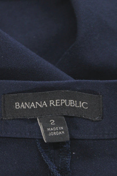 Banana Republic Womens Ankle Pants Blue Cotton Inseam 25 Size 2