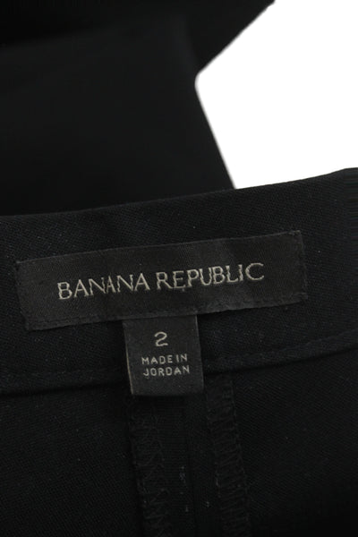 Banana Republic Women Ankle Pants Black Cotton Zip Inseam 27 Size 2