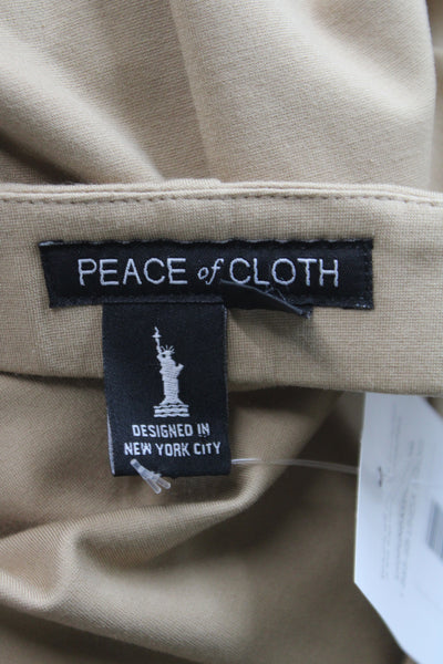 Peace of Cloth Womens Dress Pants Beige Cotton Blend Zip Inseam 26 Size 2