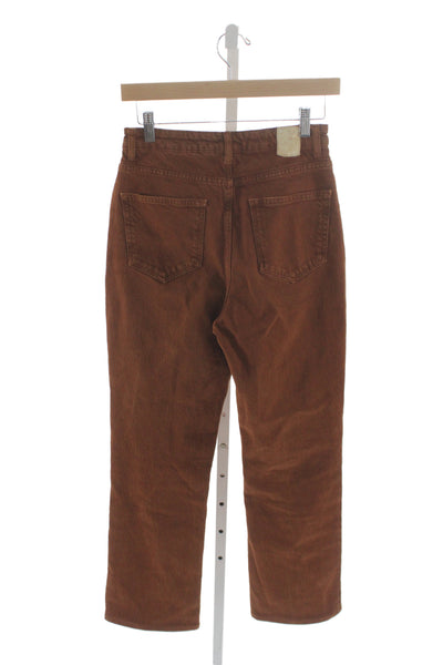 Zara Women Straight Brown High Rise Cotton Jeans Size 4