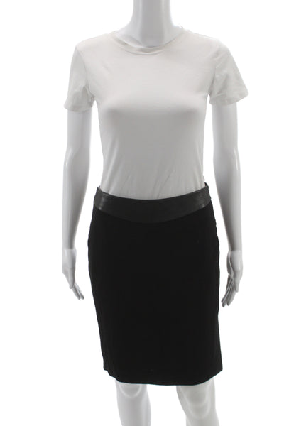 Etcetera Women Black Straight Pencil Skirt Rayon Zip Size 2