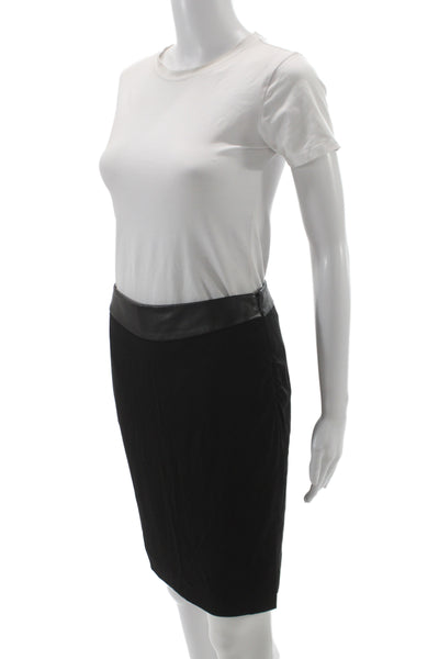 Etcetera Women Black Straight Pencil Skirt Rayon Zip Size 2