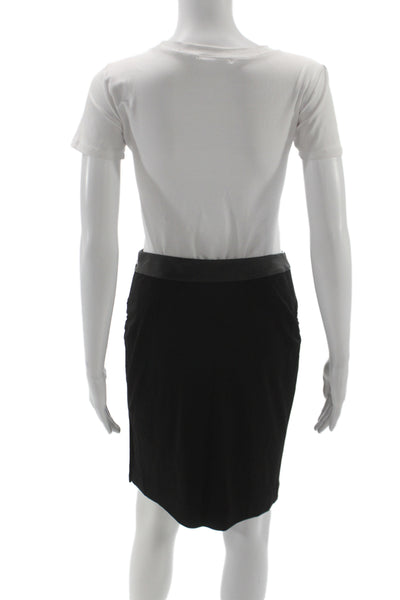 Etcetera Women Black Straight Pencil Skirt Rayon Zip Size 2