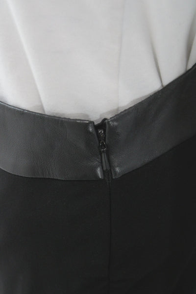 Etcetera Women Black Straight Pencil Skirt Rayon Zip Size 2
