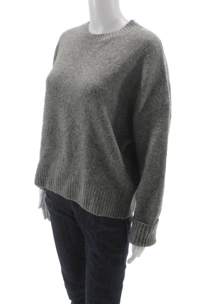 Zara Womens Gray Acrylic Pullover Sweater Crew Neck Long Sleeve Size S