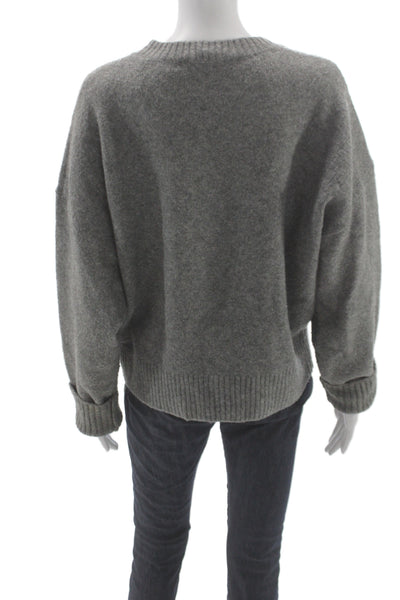 Zara Womens Gray Acrylic Pullover Sweater Crew Neck Long Sleeve Size S