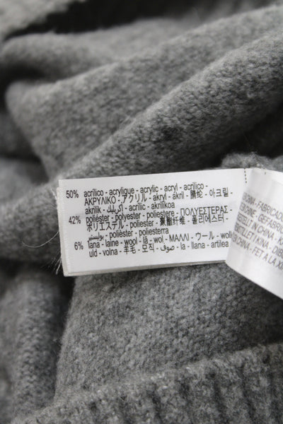 Zara Womens Gray Acrylic Pullover Sweater Crew Neck Long Sleeve Size S