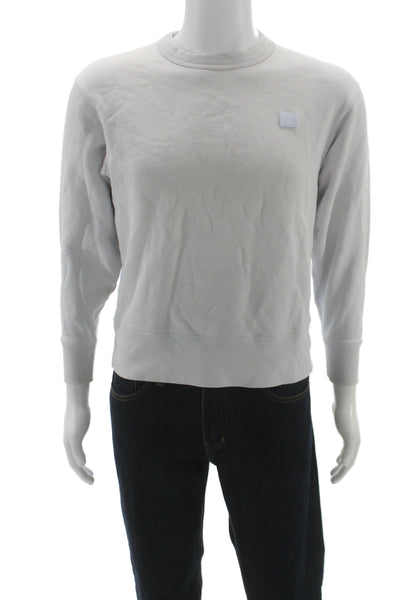 ACNE Studios Mens Pullover Sweatshirt Crew Neck Gray Cotton Long Sleeve Size XS
