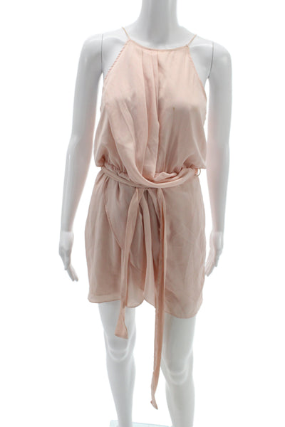 Lovers + Friends Womens Pink Halter Tie Sleeveless Mini Dress Polyester Size S
