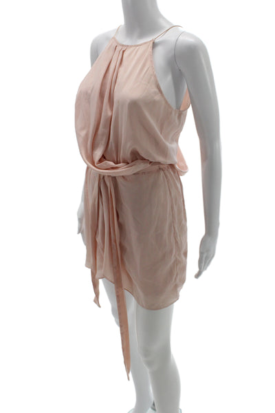 Lovers + Friends Womens Pink Halter Tie Sleeveless Mini Dress Polyester Size S