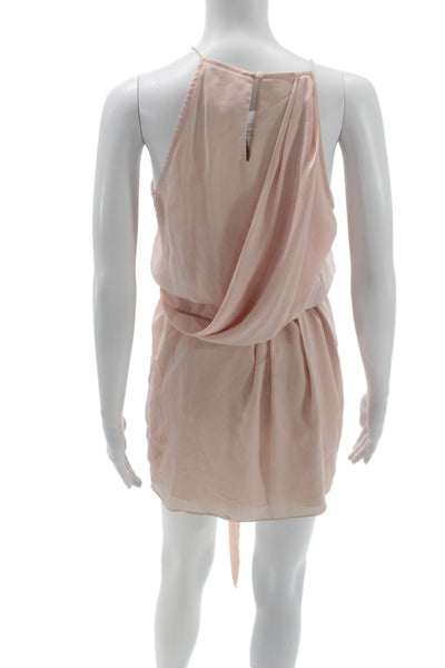 Lovers + Friends Womens Pink Halter Tie Sleeveless Mini Dress Polyester Size S