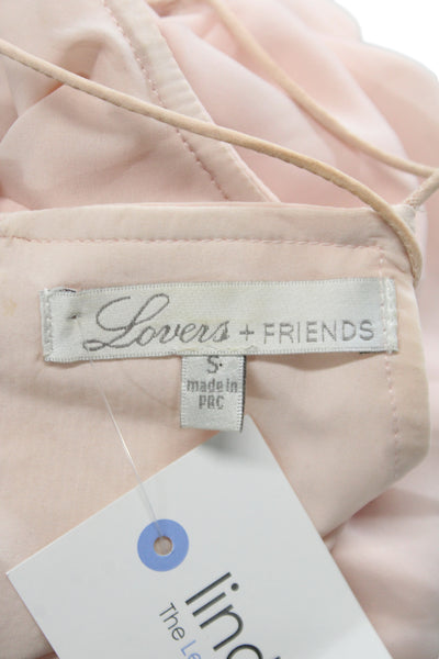 Lovers + Friends Womens Pink Halter Tie Sleeveless Mini Dress Polyester Size S