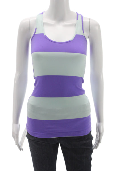 Lululemon Womens Striped Multicolor Pullover Tank Scoop Neck Nylon Size 4