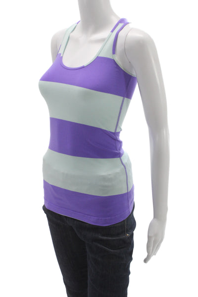 Lululemon Womens Striped Multicolor Pullover Tank Scoop Neck Nylon Size 4