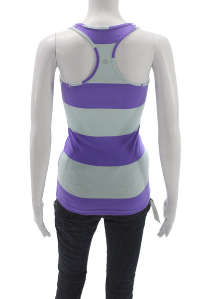 Lululemon Womens Striped Multicolor Pullover Tank Scoop Neck Nylon Size 4