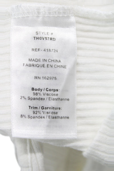 The Range Womens White Viscose Cropped Collared Tank Sleeveless Size M
