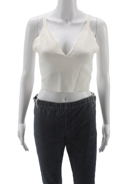 Dion Lee Womens White Rayon V-Neck Camisole Sleeveless Size M
