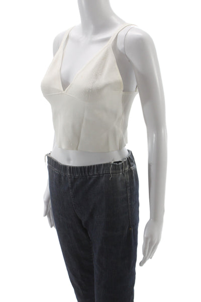 Dion Lee Womens White Rayon V-Neck Camisole Sleeveless Size M