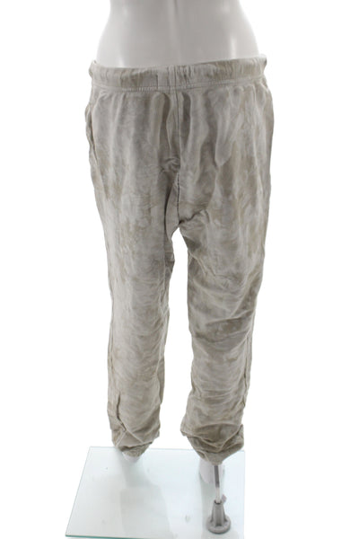 Cotton Citizen Women Beige Tie Dye Cotton Jogger Pants Drawstring Size L