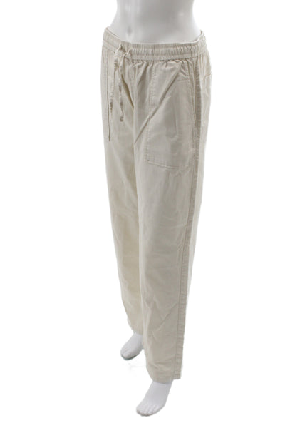 MNG Womens Jogger Pants Beige Cotton Drawstring Inseam 30 Size M