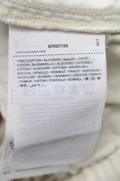 MNG Womens Jogger Pants Beige Cotton Drawstring Inseam 30 Size M