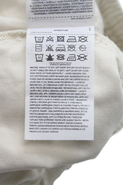 MNG Womens Jogger Pants Beige Cotton Drawstring Inseam 30 Size M