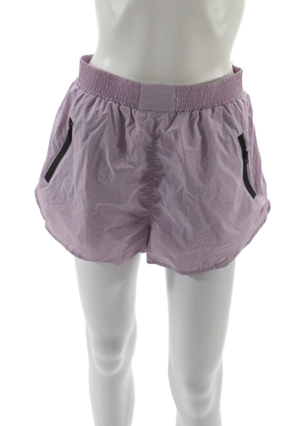 Zara Women Athletic Purple Nylon Shorts Size M