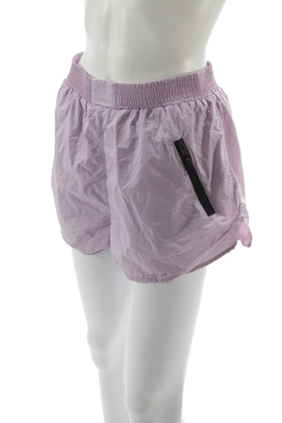 Zara Women Athletic Purple Nylon Shorts Size M