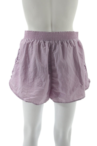 Zara Women Athletic Purple Nylon Shorts Size M