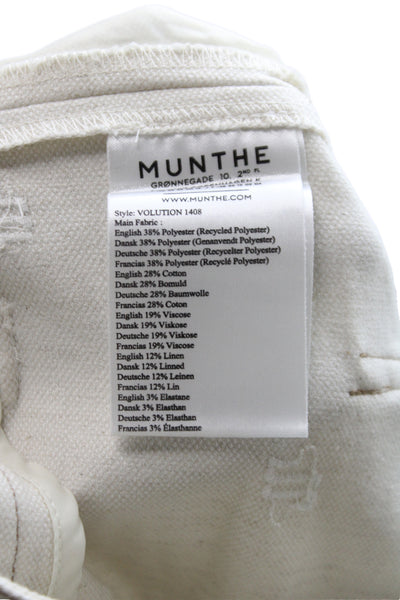 Munthe Women Cargo Pants Beige Polyester Zip Inseam 27 Size 36