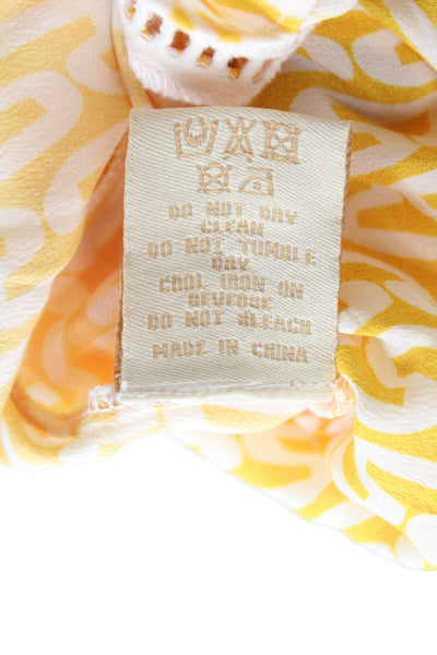 Paloma Blue Women Strapless Silk Wrap Dress Yellow Knee Length Size L