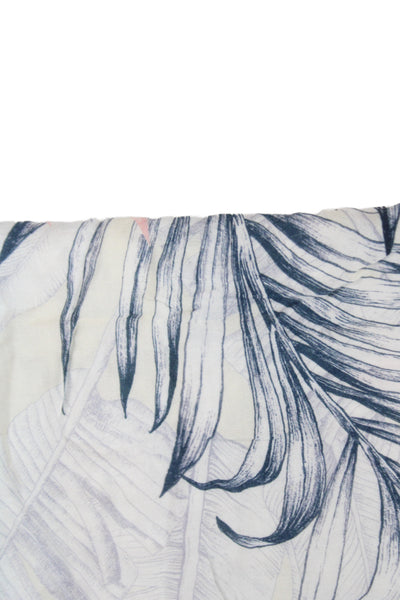 Agua Bendita Womens Floral Print Rectangular Scarf Blue Size 60X40"