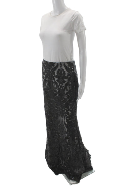 Zoey Grey Womens Maxi Floral Black Polyester Skirt Size 10