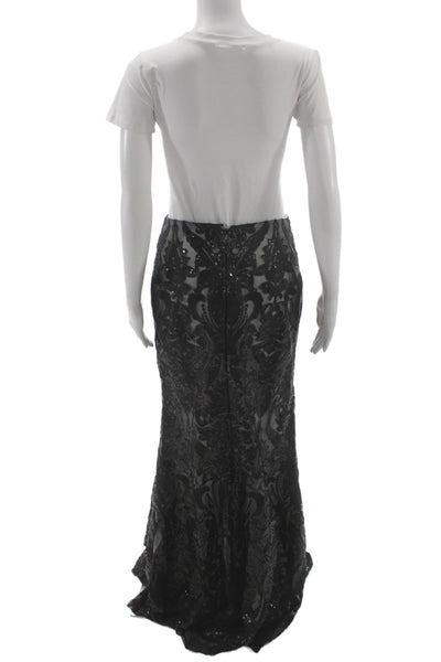 Zoey Grey Womens Maxi Floral Black Polyester Skirt Size 10