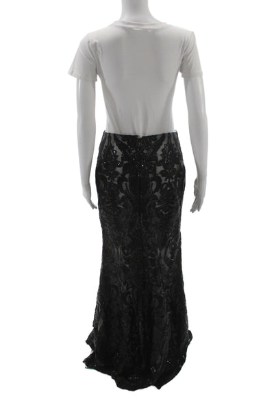Zoey Grey Womens Maxi Floral Black Polyester Skirt Size 10