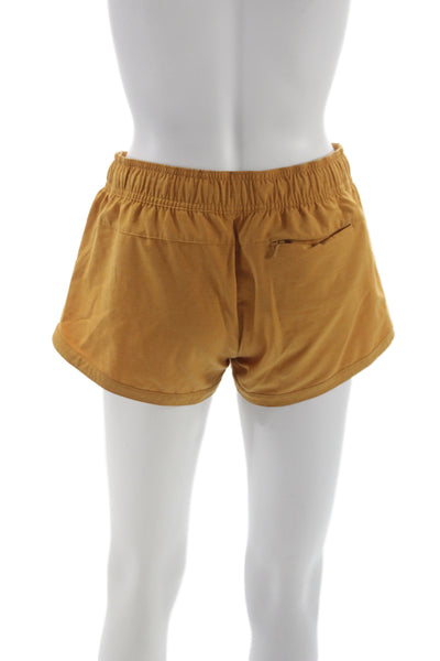 prAna Womens Athletic Shorts Yellow Recycled Polyester Size XS