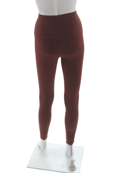 Left on Friday Womens Ankle Leggings Brown Nylon Athleisure Pull On Size XS