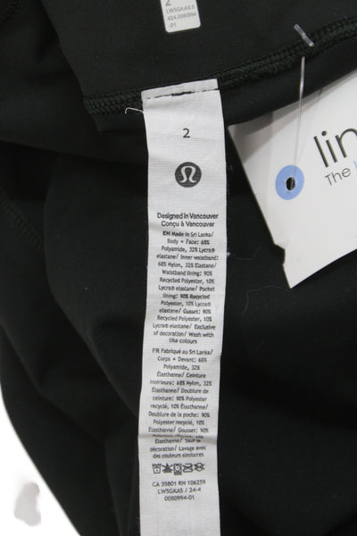 Lululemon Women Black Ankle Leggings Polyamide Athleisure Size 2