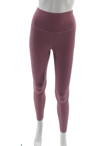 Lululemon Women Ankle Leggings Pink Nylon Athleisure Size 0