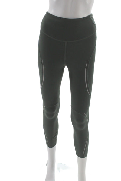 Lululemon Women Green Capri Leggings Nylon Athleisure Size 4