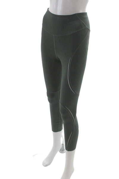 Lululemon Women Green Capri Leggings Nylon Athleisure Size 4