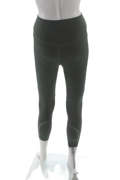 Lululemon Women Green Capri Leggings Nylon Athleisure Size 4