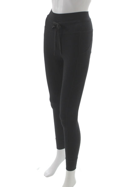 Carbon 38 Women Jogger Leggings Black Nylon Drawstring Athleisure Size XS