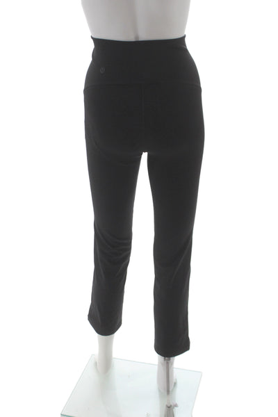 Lululemon Women Black Ankle Leggings Nylon Zip Athleisure Fall Size 2