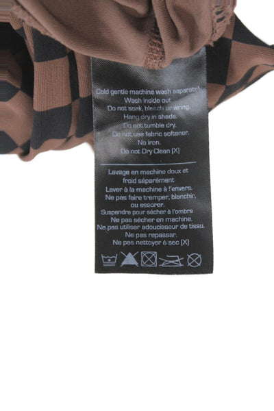 The Upside Women Black Checkered Ankle Leggings Recycled Polyamide Size 4