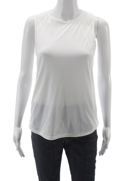 Lululemon Women White Nylon Crewneck Sleeveless Pullover Tank Athleisure Size 4