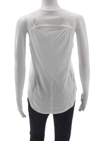 Lululemon Women White Nylon Crewneck Sleeveless Pullover Tank Athleisure Size 4